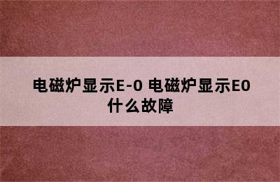 电磁炉显示E-0 电磁炉显示E0什么故障